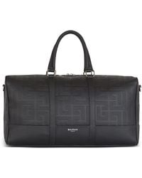 Balmain - Leather Pb Monogram Holdall - Lyst