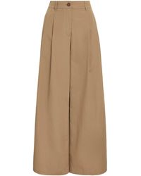 Lafayette 148 New York - Cotton Plated Wide-Leg Trousers - Lyst