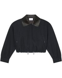Givenchy - Cotton-Wool Leather-Trim Bomber Jacket - Lyst