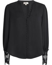 L'Agence - Lace Trim Ava Blouse - Lyst