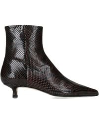 Aeyde - Leather Snake Print Sofie Heeled Boots 35 - Lyst