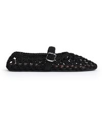 Alaïa - Satin Crochet Ballet Flats - Lyst