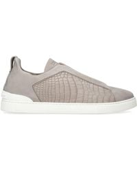 ZEGNA - Crocodile Leather Triple Stitch Secondskin Sneakers - Lyst