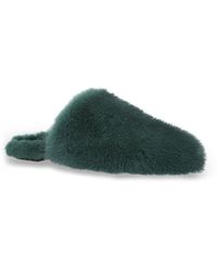 Max Mara Fur Edereh Slippers - Green