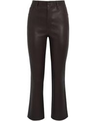 FRAME - The Leather Reboot Crop Trousers - Lyst