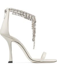 Jimmy Choo - Verity 100 Patent Leather Embellished Sandals - Lyst