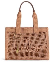 Chloé - Raffia Summer Banana East-West Tote Bag - Lyst
