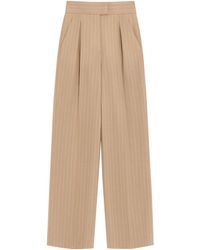Valentino - Wool Pinstripe Wide-Leg Trousers - Lyst