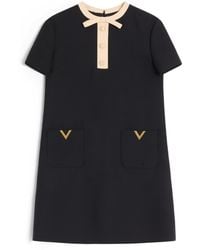 Valentino - Crepe A-Line Mini Dress - Lyst