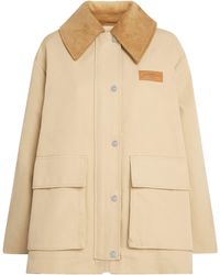 Ganni - Woven Twill Midi Jacket - Lyst