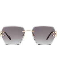 Cartier - Metal Signature C De Ct046S Sunglasses - Lyst
