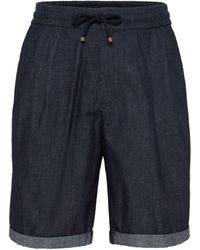 Brunello Cucinelli - Garment-dyed Denim Bermuda Shorts - Lyst