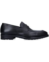 Magnanni - Leather Pebble-textured Penny Loafers - Lyst