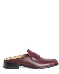 MM6 by Maison Margiela - Leather Slip-On Loafers - Lyst