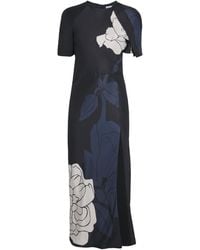 Victoria Beckham - Split Hem Detail Midi Dress - Lyst