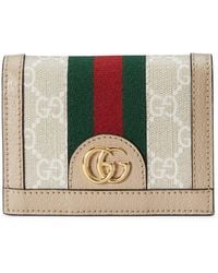 Gucci - Leather-Gg Supreme Canvas Ophidia Card Case Wallet - Lyst