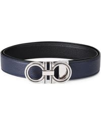 Ferragamo - Leather Double Gancini Belt - Lyst