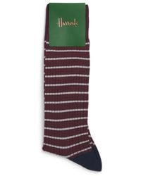 Harrods - Cotton-Blend Stripe Ribbed Socks - Lyst
