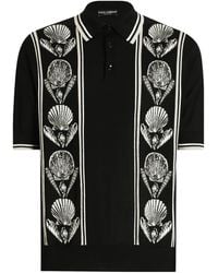 Dolce & Gabbana - Silk Shell Print Polo Shirt - Lyst