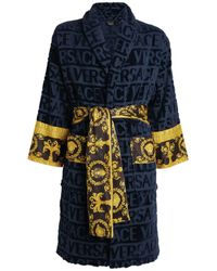 versace dressing gown blue
