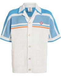 CASABLANCA - Cotton Crochet Tennis Short-Sleeve Shirt - Lyst