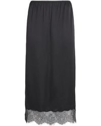 Anine Bing - Silk-Blend Shelby Midi Skirt - Lyst