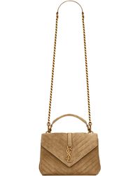 Saint Laurent - Medium Suede Collège Top-Handle Bag - Lyst