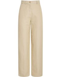 Maje - Linen-Cotton Straight Trousers - Lyst