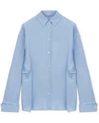 Loewe - Wool-Silk Draped Shirt - Lyst