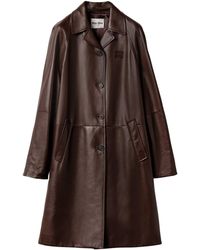 Miu Miu - Nappa Leather Coat - Lyst