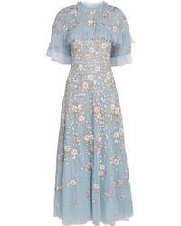 Needle & Thread - Tulle Cape Eden Maxi Dress - Lyst