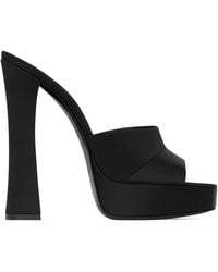 Saint Laurent - Satin Boogie Platform Mules 110 - Lyst
