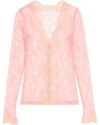 Valentino - Lace V-Neck Cardigan - Lyst