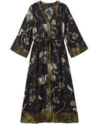 AllSaints - Printed Diana Midi Wrap Dress - Lyst