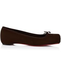 Christian Louboutin - Cassia Nodo Suede Ballet Flats - Lyst