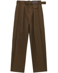 Loewe - Cotton-Silk Pleated Trousers - Lyst