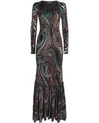 Etro - Appliqué-Mesh Maxi Dress - Lyst