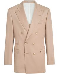 Brunello Cucinelli - Silk Délavé And Linen Gabardine Deconstructed Blazer - Lyst