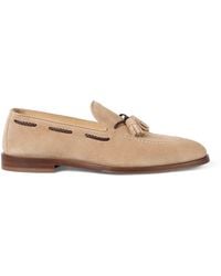 Brunello Cucinelli - Suede Tassel Loafers - Lyst