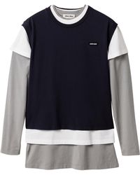 Miu Miu - Cotton Layering T-Shirts - Lyst
