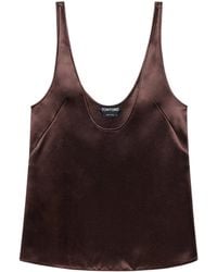 Tom Ford - Silk Plunge-Neck Tank Top - Lyst