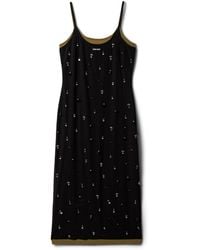 Miu Miu - Silk Embellished Midi Dress - Lyst