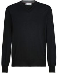 Brunello Cucinelli - Cashmere-Silk V-Neck Sweater - Lyst