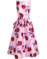 Rebecca Vallance - Satin Floral Melora Midi Dress - Lyst