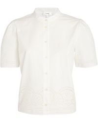 FRAME - Cotton Broderie Anglaise Shirt - Lyst