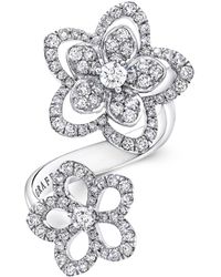 Graff - White Gold And Diamond Wild Flower Ring (one Size) - Lyst