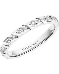 Chaumet - Platinum And Diamond Torsade De Wedding Band - Lyst