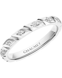 Chaumet - Platinum And Diamond Torsade De Wedding Band - Lyst