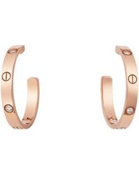 Cartier - And Diamond Love Hoop Earrings - Lyst