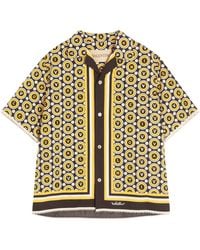 Valentino - Cotton Poplin Bowling Shirt With Bulles Royales Print - Lyst